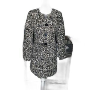 Mac & Jac Womens Patterned Dress Jacket w oversized Buttons Sz 6-8
